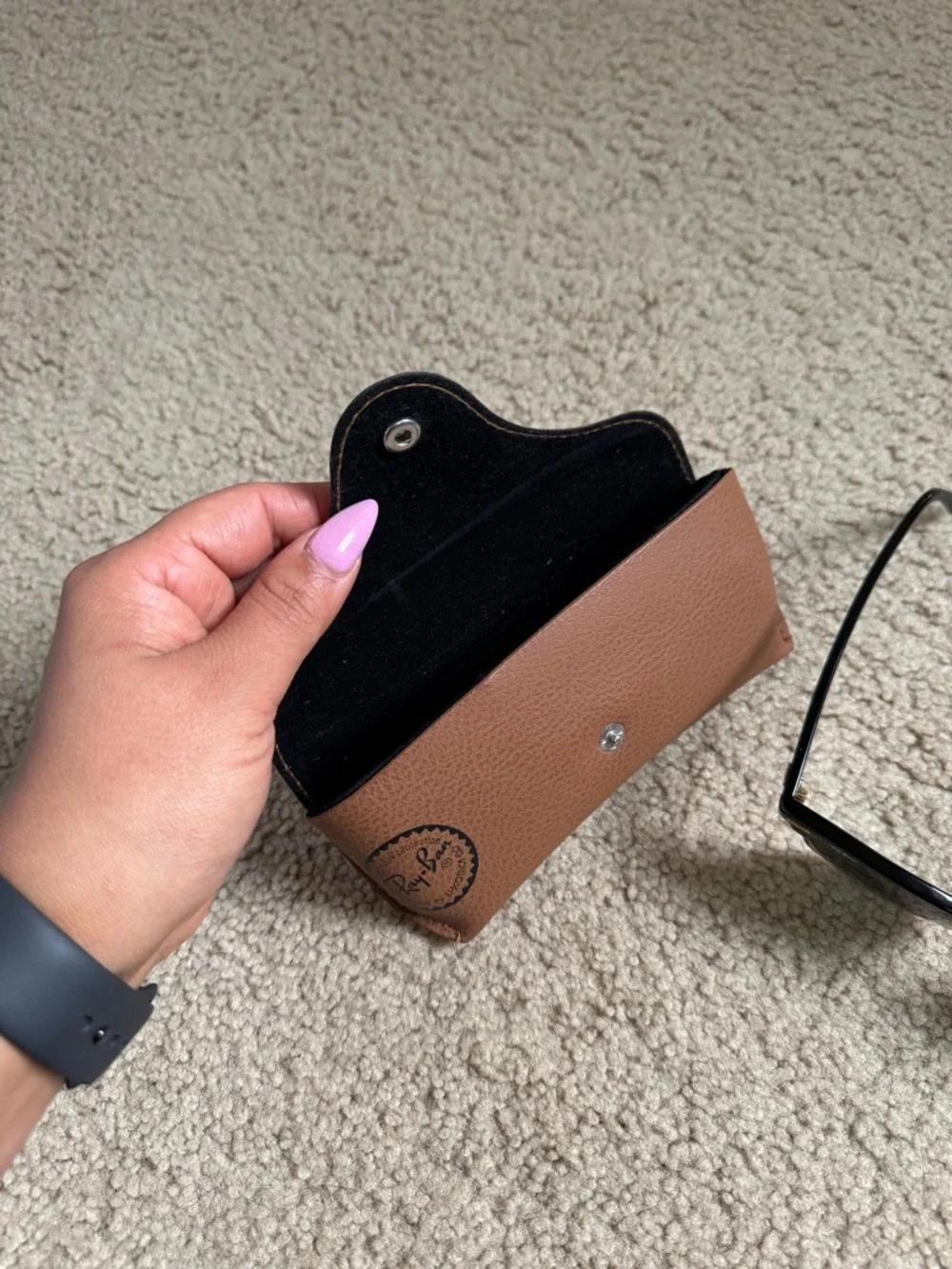 Ray-Ban Black and Gold Clubmaster Sunglasses with Brown Case - Picture 4 of 4